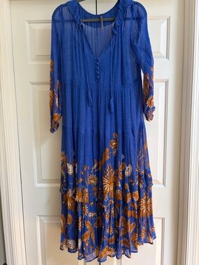 Anthropologie Marais Printed Chiffon Maxi Dress